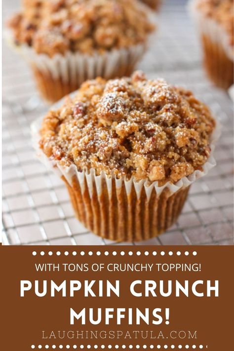 Pumpkin Pecan Crumble Muffins, Stuffed Pumpkin Muffins, Pumpkin Crunch Muffins, Pumpkin Nutella Muffins, Crunch Topping Recipe, Pumpkin Pecan Crunch, Pumpkin Crumble Muffins, Pumpkin Crumble, Popsicle Cocktail