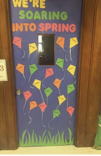 Classroom Spring Door Decorations, Spring Class Door Ideas, Spring Door Classroom, Spring Doors For Classroom, Spring Classroom Door Ideas Preschool, Spring Teacher Door Ideas, May Door Ideas For Classroom, Spring School Door, April Door Ideas For Classroom