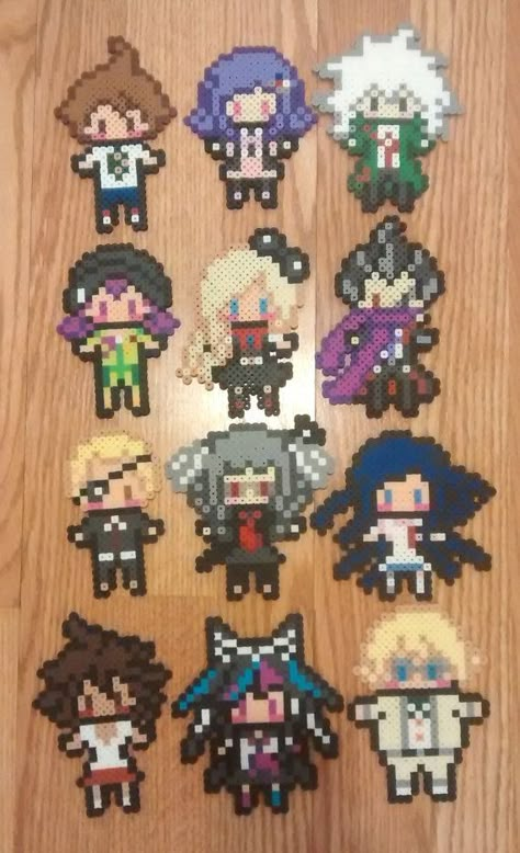 Pulseras Kandi, Melt Beads Patterns, Perler Art, Danganronpa 2, Perler Bead Templates, Perler Crafts, Diy Perler Bead Crafts, Dangan Ronpa, Hama Beads Patterns