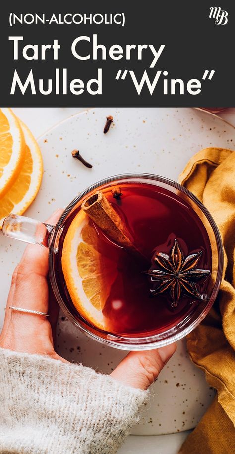 Our Tart Cherry Mulled "Wine" is an alcohol-FREE version of this warm, comforting drink that packs in ALL the flavor and holiday cheer! Just 20 MINUTES required to make it, too! Wine Minimalist, Cherry Juice Benefits, How To Make Tart, Vegan Pot Pies, Cherry Drink, Cherry Tea, Mulled Wine Recipe, Tart Cherry Juice, Minimalist Baker