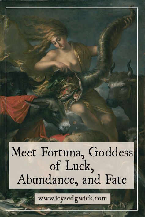 Need to bring a little luck or good fortune into your life? Click here to learn about Fortuna, the Roman goddess of all things fortunate. But beware the bad luck, too... Fortuna Goddess Tattoo, Fortune Goddess, Roman Deities, Goddess Fortuna, Fortuna Goddess, Lady Fortuna, Goddess Of Fortune, Lady Luck, Roman Gods