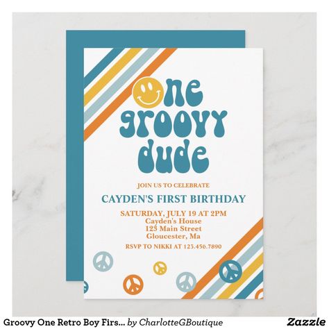 1st Birthday Boy Themes, Groovy One, Boy Birthday Party Themes, Firetruck Birthday, 1st Birthday Themes, Birthday Themes For Boys, 2nd Birthday Invitations, First Birthday Party Themes, First Birthday Themes