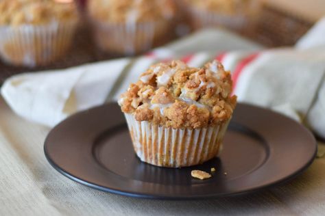 Rhubarb Crumb Muffins are slightly dense with a nice thick buttery crumb topping that stays crispy on top with a slight burst of sour rhubarb coming through in each bite. One of my favorite food memories from elementary school was the apple or cherry crisp. The topping made it the best mouth feel ever with the crispy...Read More » Apple Crisp Muffins, Cappuccino Muffins, Apple Crisp Pie, Pumpkin Streusel, Rhubarb Muffins, Peach Muffins, Crumb Muffins, Chocolate Cappuccino, Rhubarb Crumble