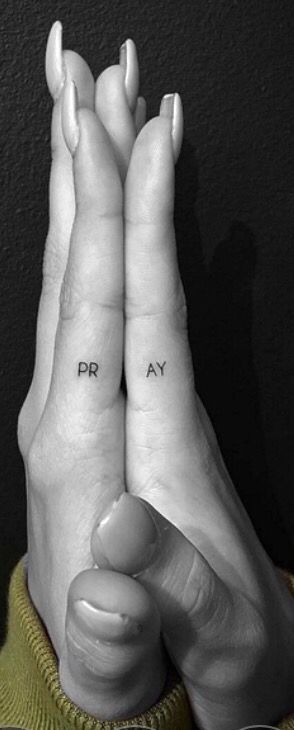 Pray Finger Tattoo, In The End We All Pray Tattoo, Funny Recovery Quotes, Pray Tattoo, Finger Tats, Recovery Quotes, Piercing Ideas, Ear Piercing, Finger Tattoos