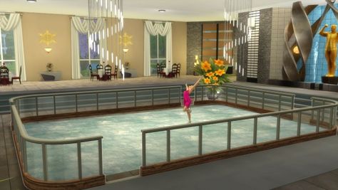 Mod The Sims: Two Skates: Indoor Ice Skating Rink and Restaurant by Snowhaze • Sims 4 Downloads Sims 4 Figure Skating, Sims 4 Figure Skating Cc, Sims 4 Ice Skating Cc, Sims 4 Ice Skating, Indoor Ice Skating Rink, Indoor Ice Skating, Sims Interior, Roller Skating Rink, Ts4 Mods