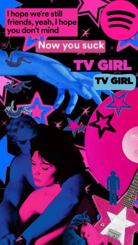 tv girllll🩵🩷 #tvgirl #fyp #pink #blue #tvgirlband Tv Girl Wallpaper, Girl Reference, Tv Girl, Tv Girls, Girl Wallpaper, Arctic Monkeys, Blue And Pink, A Tv, Pink Blue