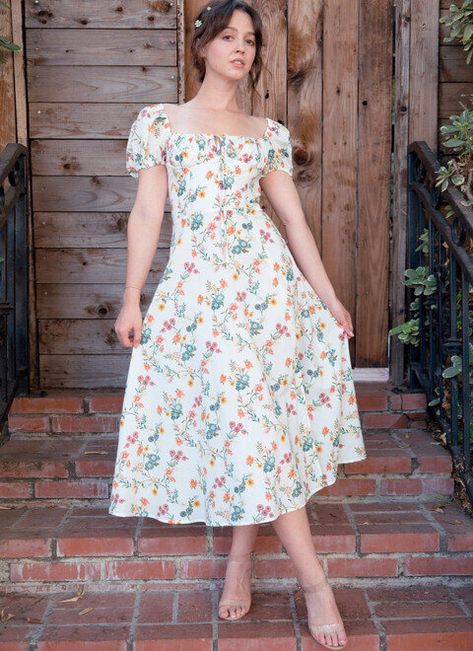 McCall's M8359 | Misses' Top and Dress by Brandi Joan Vintage Wrap Dress, Retro Cottage, Sewing Clothes Women, Mccalls Sewing Patterns, Vogue Patterns, Boho Retro, Peasant Dress, Dress Sewing Pattern, Dress Sewing Patterns