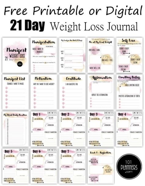 Fasting Journal Free Printable, Free Printable Manifestation Journal, Bariatric Journal Free Printable, Free Manifestation Journal Template, Fitness Tracker Printable Free, Food Journal Printable Free, Motivation Topics, Fitness Journal Template, Wellness Journal Template