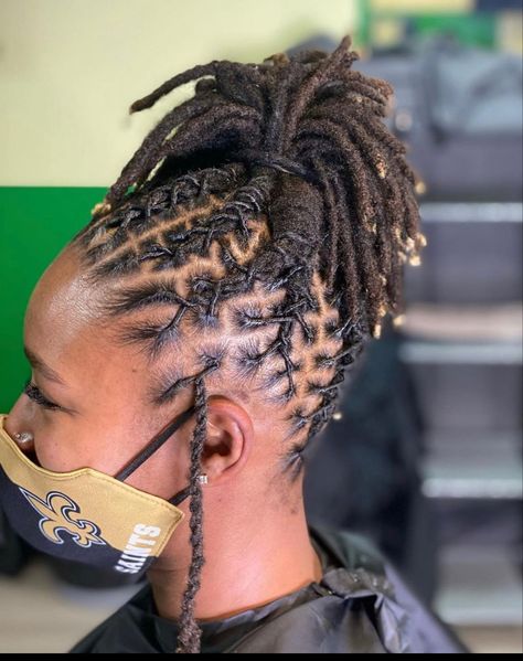 To The Side Loc Styles, Medium Length Loc Updo Styles For Women, Short Loc Ponytail Styles, Short Locs Updo Styles, Short Loc Updo Styles, Loc Styles Updo, Updo Loc Styles, Short Loc Styles For Women Updo, Loc Updo Styles Long