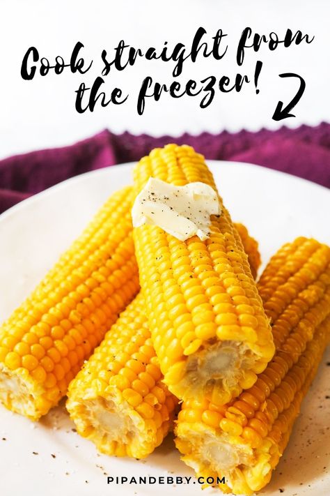 Cooking Corn On Cob, Frozen Vegetables Recipes, Corn On The Con, Frozen Corn On The Cob, Frozen Corn Recipes, Freezing Fresh Corn, Canned Corn Recipes, Frozen Vegetable Recipes, Crock Pot Baked Potatoes