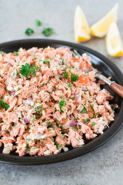 Salmon Salad Recipe (Only 20 Minutes) | Delicious Meets Healthy Salmon Salad Sandwich Recipes, Salmon Salad Sandwich, Canned Salmon Salad, Salmon Casserole, Salmon Salad Recipe, Canned Salmon Recipes, Salmon Salad Recipes, Canned Salmon, Fresh Salmon