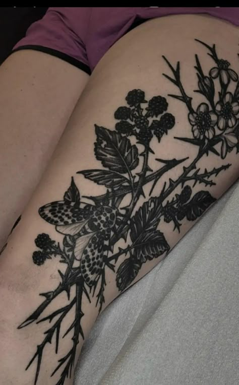 Blacked Out Flower Tattoo, Gothic Botanical Tattoo, Gothic Nature Tattoo, Dark Botanical Tattoo, Lichen Tattoo, Floral Coverup Tattoo, Spooky Flower Tattoo, Floral Stomach Tattoo, Tattoo Claims