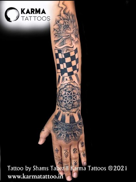 Modern Beard Styles, Zayn Malik Tattoos, Blessed Tattoos, Deep Tattoo, Mike Giant, Karma Tattoo, Shiva Sketch, Geometric Sleeve Tattoo, Band Tattoo Designs