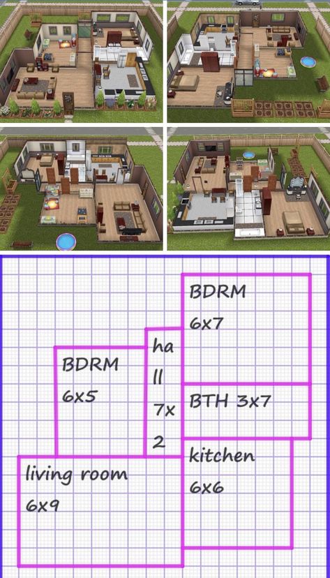 Small House Layout Casas The Sims Freeplay, Sims 4 Houses Layout, Minecraft Houses Blueprints, Sims Freeplay Houses, Sims House Ideas, Minecraft House Plans, Sims Free Play, Floor Bloxburg, Sims 4 House Building