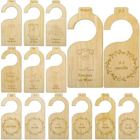 14 Pieces Baby Closet Size Divider Wooden Baby Wardrobe Dividers Baby Closet Organizers Unisex Baby Clothes Hanger Separator from Newborn Infant to 24 Months for Home Nursery, 14 Styles: Amazon.com.au: Baby Veneer Projects, Baby Clothes Hanger, Wardrobe Dividers, Baby Clothes Dividers, Nursery Closet Dividers, Baby Clothes Hangers, Baby Closet Organization, Baby Closet Dividers, Baby Wardrobe