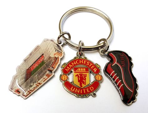 Manchester United MUFC - Triple Charms Key Ring - Man Utd Official Product in Sports Memorabilia, Football Memorabilia, Keyrings | eBay Manchester United Accessories, Manchester United Gifts, Diy Projects Gifts, Manchester United Fans, Manchester United Football Club, Ring Man, Manchester United Football, Football Memorabilia, Man Utd