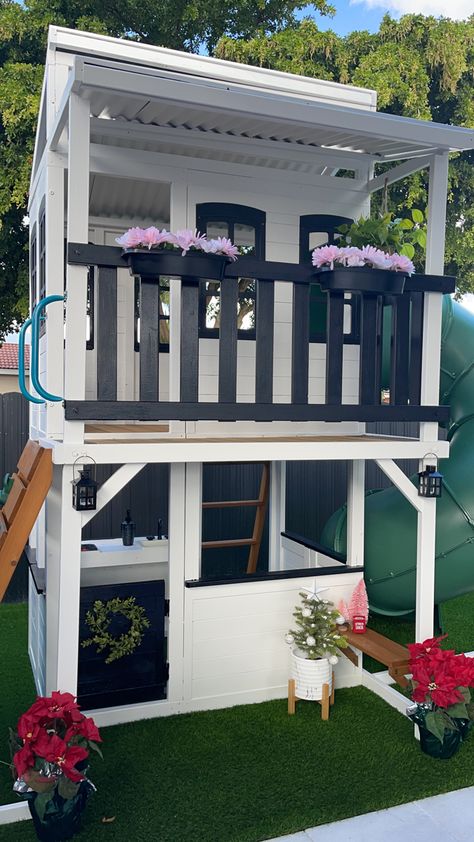 Playhouse Renovation, Two Storey Playhouse, Kids Playhouse Outdoors Interior, Kidkraft Modern Playhouse, Kid Playhouse, Kids Playhouse Interior Tree, Diy Treehouse, Kids Playhouse Outdoors Girls, Outdoor Playhouses