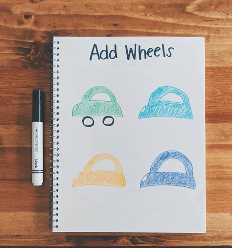 Melissa • Oh Hey Let's Play on Instagram: “Add Wheels Pre-Write • A simple pre-writing activity that gets a utensil in hand and allows for practice drawing circles. Looking at Kade's…” Toddler Journal, Drawing Circles, Preschool Journals, Activities To Do At Home, Homeschool Preschool Activities, Toddler Homeschool, Baby Art Projects, Pre Writing Activities, Montessori Toddler Activities