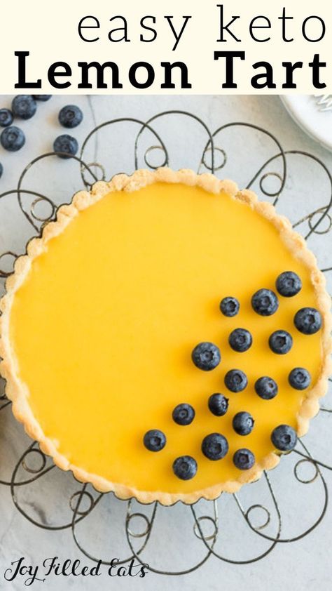 Lemon Curd Tart - Low Carb, Keto, Gluten-Free, Grain-Free, Sugar-Free - This lemon curd tart is a homemade dessert that is dreamy and creamy in texture. You have a gluten-free crust with homemade lemon curd to serve up to guests or enjoy with your own family. #lowcarb #lowcarbrecipes #lowcarbdiet #keto #ketorecipes #ketodiet #thm #trimhealthymama #glutenfree #grainfree #glutenfreerecipes #recipes #desserts #dessertrecipes #ketodessert #lowcarbdessert #sugarfree Keto Tart Crust, Keto Tart Recipes, Keto Lemon Tart, Lemon Recipes Baking, Keto Tart, Keto Tarts, Keto Pies, Curd Tart, Lemon Curd Tart