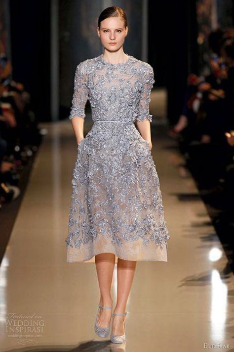 elie saab couture spring summer 2013 lavender blue coccoon embroidered lace short dress sleeves -- Elie Saab Spring/Summer 2013 Couture Dresses | Wedding Inspirasi #wedding #weddings #bridal #weddingdress #weddingdresses #bride #fashion  ~ Elegant Cocktail Dresses, Lace Short Dress, Elie Saab Haute Couture, Elie Saab Spring, Elie Saab Couture, Elegant Cocktail Dress, Formal Evening Wear, Blue Lace Dress, Lace Dress With Sleeves