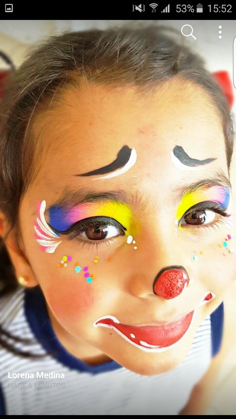 Painting Ideas For Kids Easy, Face Painting Ideas For Kids, Easy Clown Makeup, Easy Halloween Face Painting, Clown Face Paint, Auguste Clown, Painting Ideas For Kids, Face Painting Ideas, Glitter Bar