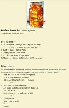 Perfect sweet tea Canes Sweet Tea Recipe, How To Make Southern Sweet Tea, Southern Iced Tea Recipe, Lipton Iced Tea Recipe, Sweet Tea Bar, Homemade Sweet Tea, Sweet Tea Recipe, Sweet Tea Recipes, Southern Sweet Tea