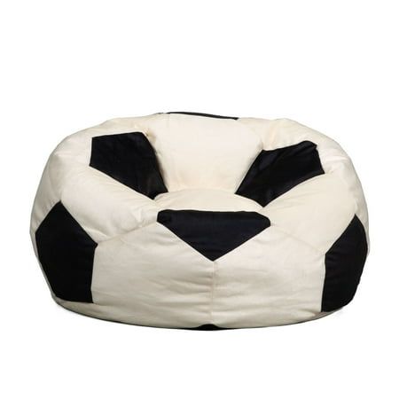 Score big with a bean bag chair that reps your favorite sport! This unique and playful design adds a sporty touch to any room, while being a comfortable and supportive seat. Its cozy plush fabric and fun detailing that looks like a soccer ball, football, or basketball will make you feel like the MVP of your home! Size: Sports Balls.  Color: Multicolor. Soccer Themed Room, Soccer Themed Bedroom, Soccer Bedroom, Soccer Room, Soccer Decor, Ball Football, Kids Bean Bags, Bean Bag Sofa, Bean Bag Chair Kids