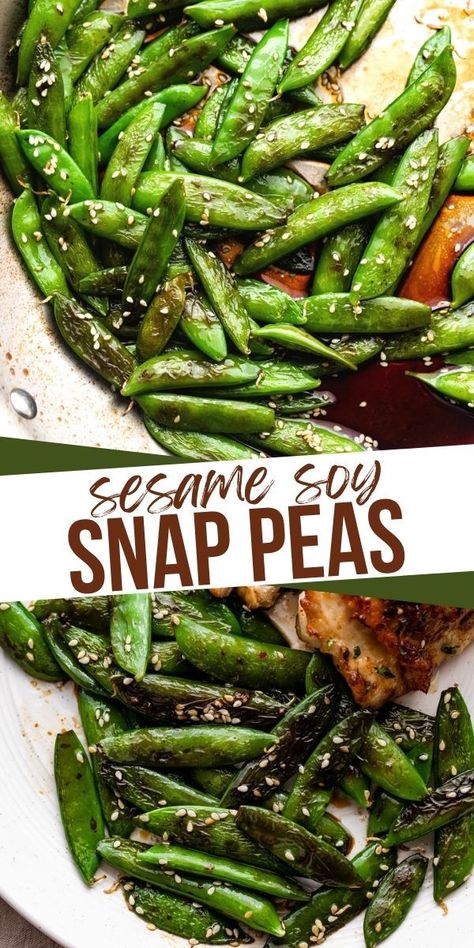 Sweet Green Peas Recipes, Asian Peas Recipe, Recipes Using Snap Peas, Roasted Snap Peas, Roasted Snap Peas Recipe, Pea Snaps Recipe, How To Use Sesame Oil, Pea Pod Recipes, Mongolian Side Dishes