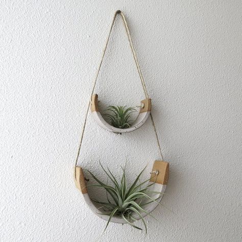 Tiered Speckled Buff Stoneware Hanging Tillandsia Air Plant | Etsy Hanging Plants Outdoor, Hanging Plants Diy, Plants Hanging, Plant Containers, Clay Inspo, Air Plant Display, Boho Styl, Tillandsia Air Plant, Hanging Plants Indoor