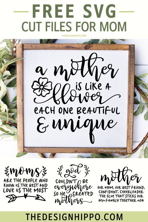 4 Free Mom SVG Cut Files for Mother's Day Mother’s Day Vinyl Gifts, Cricut Mothers Day Ideas, Mother’s Day Gifts Cricut, Cricut Mom Gifts, Mother’s Day Signs, Diy Crafts For Mothers Day, Mom Svg Files Free, Mothers Day Crafts To Sell, Mothers Day Cricut Projects