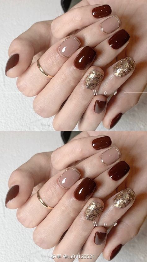 Maroon Nail Art Ideas, Nail Art Simple Untuk Kulit Sawo Matang, Nail Art Simple Elegant Classy Brown, Kutek Maroon, Nail Art Simple Elegant Classy Maroon, Nail Art Maroon Elegant, Maroon Nail Designs Burgundy, Nail Designs Maroon, Nailart Merah Maroon