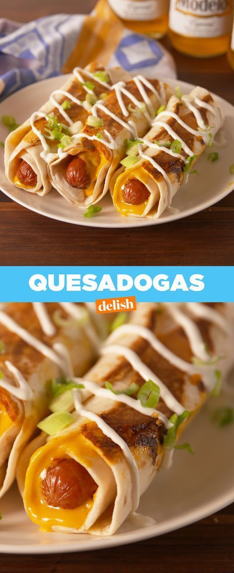 Family Recipes On A Budget, Hot Dog Seasoning Recipe, Quesadilla Hot Dogs, Sausage Dog Recipes Dinners, Hot Dog In Tortilla Wraps, Food Party Ideas Buffet, Tortilla Wrapped Hot Dogs, Hotdogs Wrapped In Tortillas, Taco Dogs Recipe