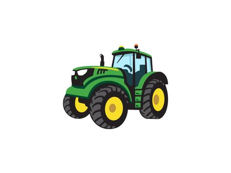 John Deere Decals, Enterprise Ideas, Tractor Clipart, Tractor Silhouette, John Deere Birthday, Full Illustration, Deer Farm, Tractor Birthday Party, Kids Growth Chart