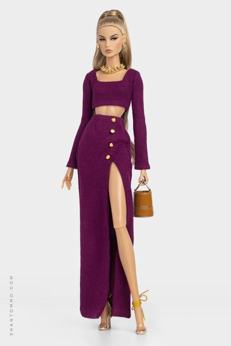 Jumpsuit With Belt, Dress Barbie Doll, Barbie Doll Clothing Patterns, Diy Barbie Clothes, Barbie Fashionista Dolls, Barbie Dress Fashion, Barbie Model, Doll Clothes Barbie, Accessories Bag