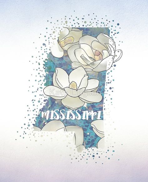 "Mississippi State Flower (Magnolia)" by Kate Lillyson | Redbubble Magnolia Art, Flower Magnolia, State Of Mississippi, American States, Wolf Canvas, Mississippi State, Circle Art, Canvas Gift, Sport Motivation