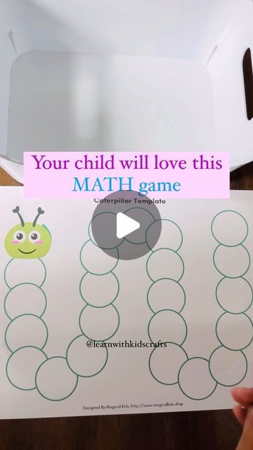 Caterpillar Template, Easy Learning Activities, Math Activity, Early Math, Easy Learning, Math Problems, Dice Games, Learning Through Play, Kindergarten Math