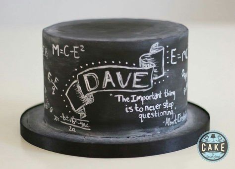 Chalkboard Science Birthday Cake - Cake by Sarah Jane Math Cake, Science Birthday Cake, Phd Cake, Chalkboard Cake, Teacher Cakes, Science Birthday, White Buttercream, Science Party, Cake Studio