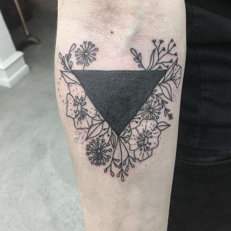 Triangle Cover Up Tattoo, Triangle Tattoo Cover Up, Black Triangle Tattoo, Simple Cover Up Tattoos, Inner Wrist Tattoos, Best Cover Up Tattoos, Arm Tats, Triangle Tattoos, Tattoo Cover Up