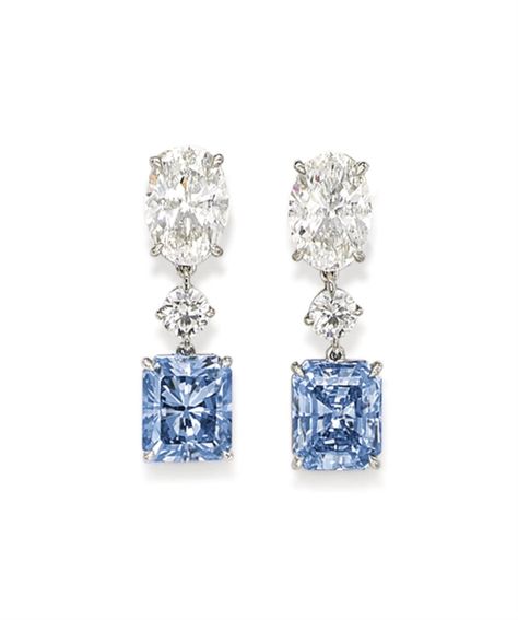 A Rare Pair of Diamond Coloured Diamond Earrings #diamond #earrings Foxglove Book, Shiny Trinkets, Blue Diamond Earrings, Jewellery Diamonds, The Bling Ring, Blue Diamonds, Bling Earrings, Royal Jewels, Fancy Diamonds