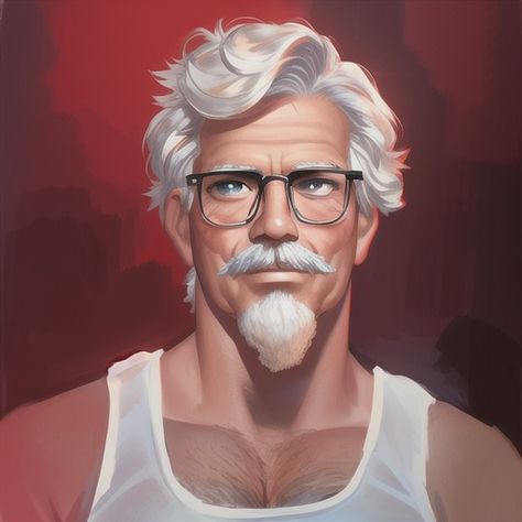 Kfc Man, Random Icon, Colonel Sanders, Man Anime, Cute Anime Character, Sanders, Anime Character, Fan Art, Fan