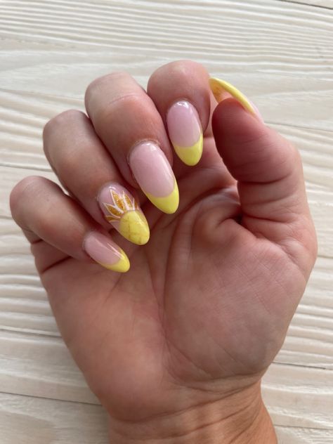 Yellow pineapple summer nails Pineapple Nails Design, Pineapple Nail Art, Pineapple Nail Art Designs, Nail Art Pineapple, Nails Pineapple Design, Yellow Nails With Palm Tree, Nails Pinapple Summer, Pineapple Nail Design, Pineapple Nails