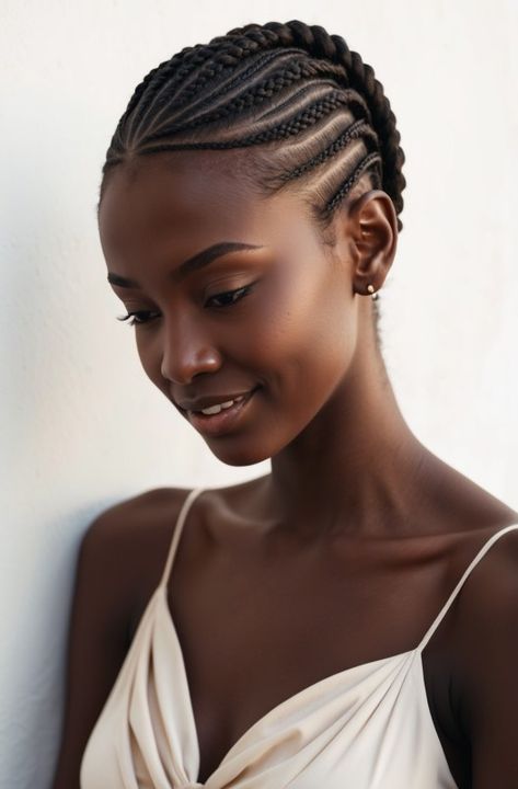 Simple Hairstyles Braids, Cornrows Ideas Natural Hair, Simple Cornrows For Natural Hair, Short Cornrow Hairstyles, Simple Cornrow Ideas, Cornrows With Natural Hair Only, Natural Hair Cornrows, Cornrow Ponytail Styles, Cornrow Ideas