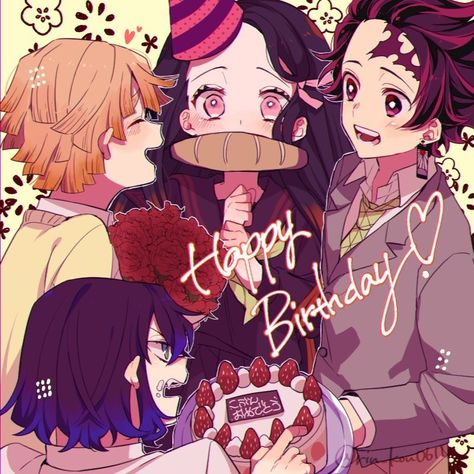 chúc mừng sinh nhật Nezuko ( 28/12 ) Happy Birthday Tanjiro, Nezuko Birthday, Anime Happy Birthday, Birthday Anime, Anime Birthday, Happy Late Birthday, Anime Friendship, Fan Anime, Cute Backgrounds For Phones