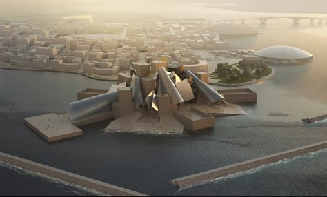 Gehry's Guggenheim Abu Dhabi Set to Begin Construction | ArchDaily Guggenheim Abu Dhabi, Saadiyat Island, Fantastic Architecture, Construction Images, Tourism Development, Frank Gehry, Zaha Hadid Architects, Guggenheim Museum, Maritime Museum