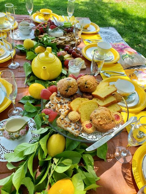 Lemon Tea Party, Lemon Themed Party, Tea Snacks, Lemon Tea, Morning Tea, Themed Party, Tea Party, Party Themes, Party Ideas