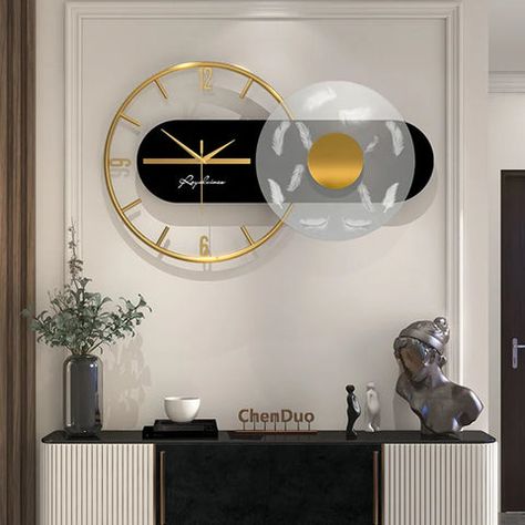 Make a bold statement in your home with the Large Metal Wall Clock. This striking... Large Metal Wall Clock, Wall Clock Luxury, Wall Clock Light, Large Wall Clock Modern, Clock Living Room, Wall Watch, Mirror Wall Clock, How To Make Wall Clock, Simple Living Room