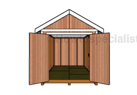 Double Doors Plans for the 8×16 Shed Open Shed, She Shed Plans, Corner Sheds, Shed Floor Plans, Lean To Shed Plans, Build Your Own Shed, Firewood Shed, Free Shed Plans, Run In Shed