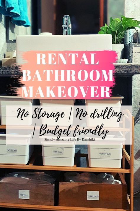 Bathroom Makeover on Budget | Vlogmas | Rental Friendly Bathroom Decor Ideas @Simply Amazing Life By Kaushiki Rental Friendly Bathroom, Indian Bathroom Ideas, Indian Bathroom Decor, Rental Bathroom Makeover, Indian Bathroom, Rental Friendly, Rental Bathroom, Diy Bathroom Makeover, Classy Decor