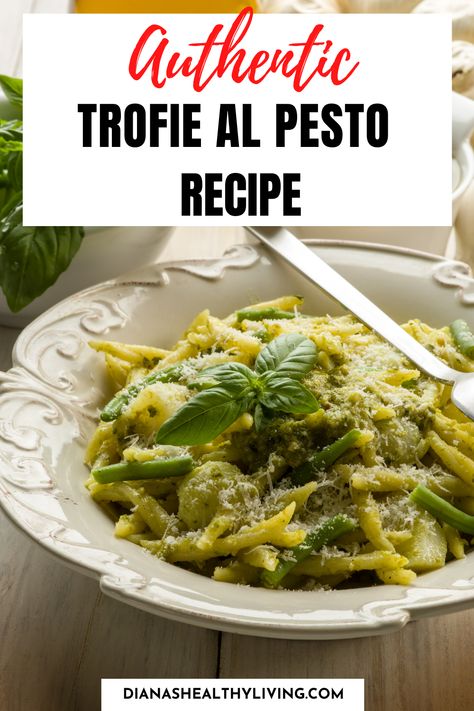 Truffle Pesto Pasta, Trofie Pasta Recipes, Olive Pasta Recipes, Pesto Genovese Recipe, Trofie Pasta, Veg Noodles Recipe, Pasta Entrees, Tuscan Food, Homemade Pesto Sauce