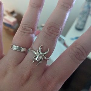 Bug Wedding Ring, Bug Rings, Bugs Jewelry, Bug Clothes, Moth Ring, Beetle Jewelry, Witchy Ring, Beetle Ring, Bug Ring